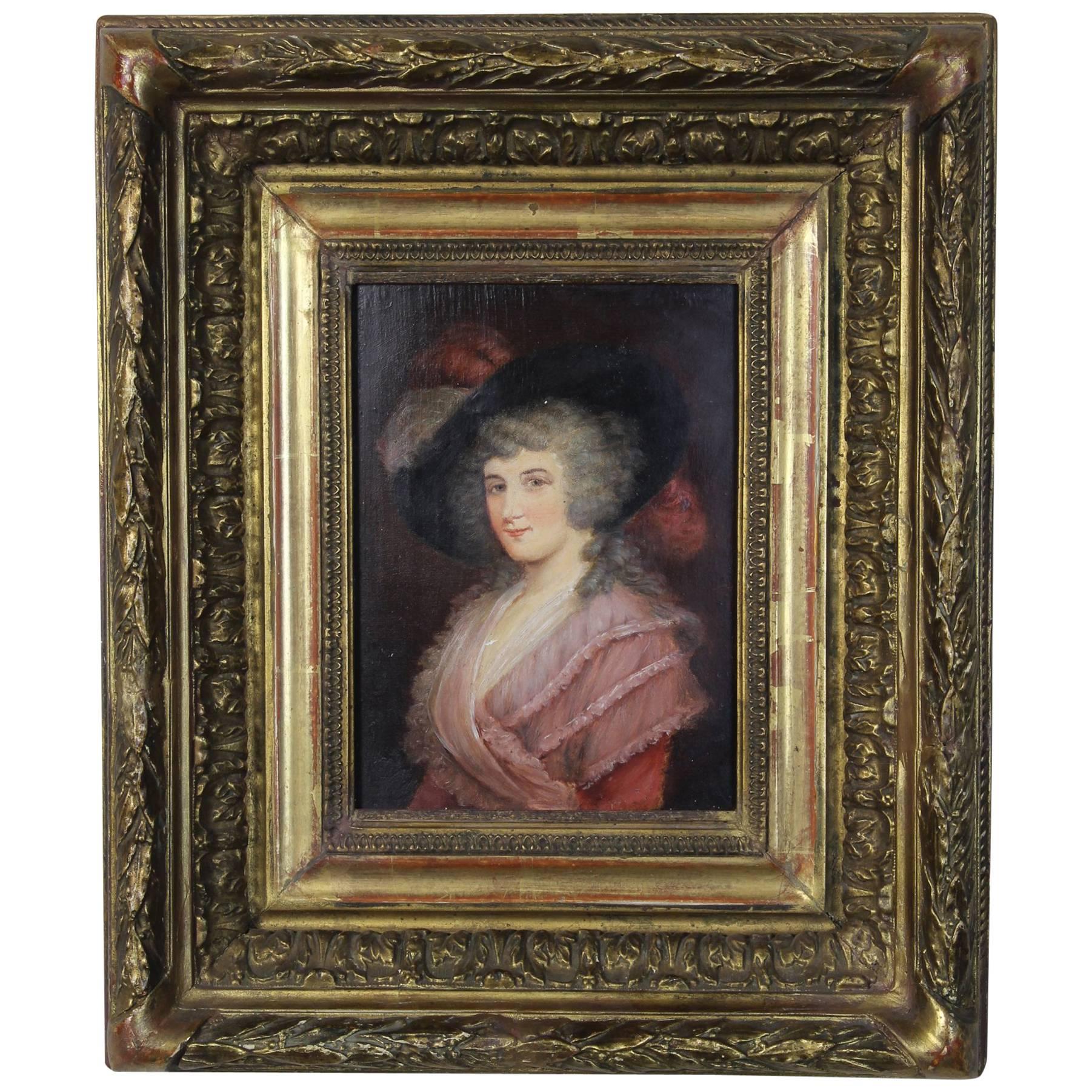 Early 19th Century English Portrait on Board For Sale