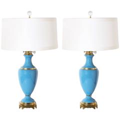 Pair of Ceramic Lamps in the Style of Paul Hanson, circa 1960