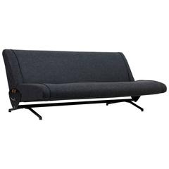 Beautiful 1960s Osvaldo Borsani D70 Sofa Daybed Tecno Italy Dark Grey Wool 2