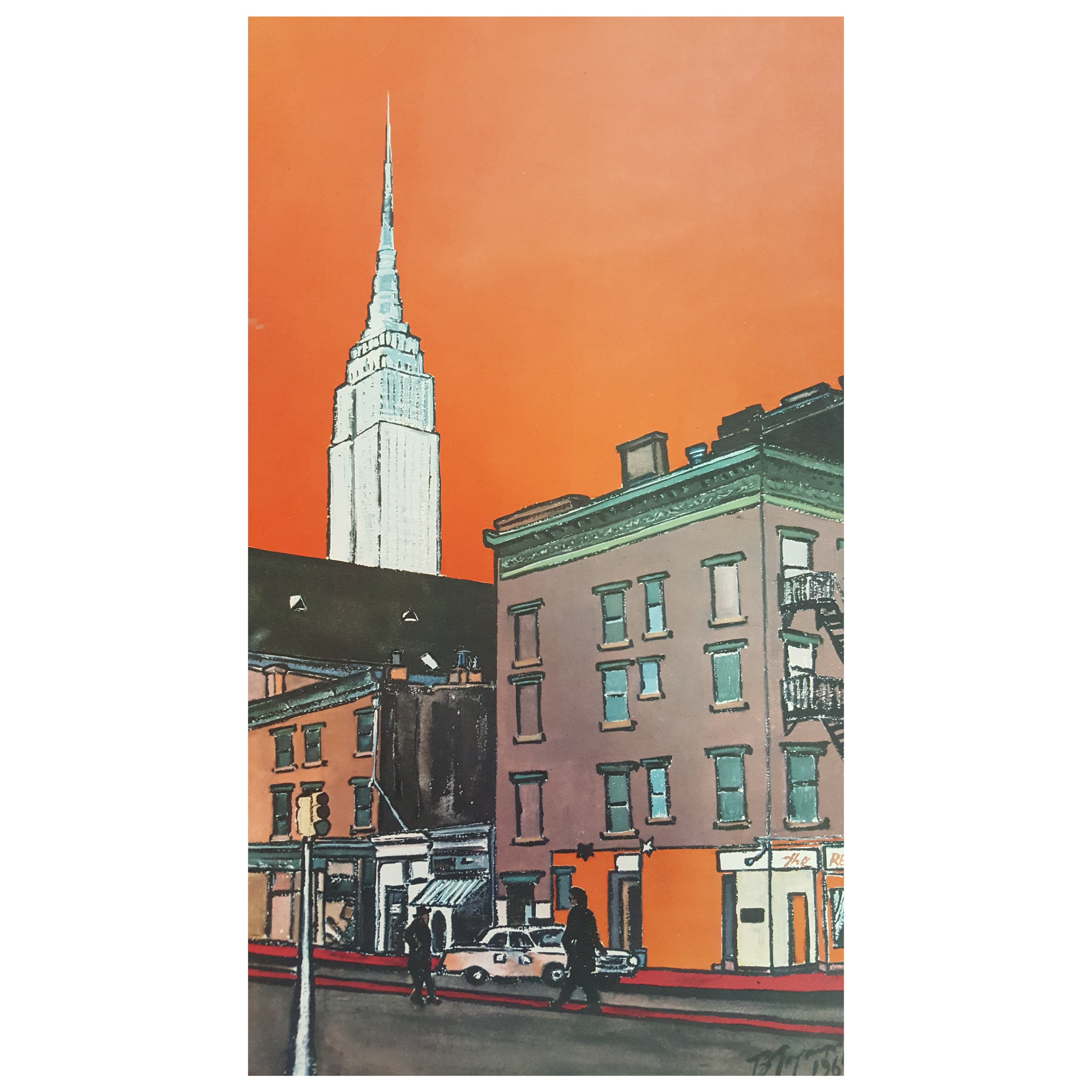 New York Empire State Building Art Poster By Burhan Dogancay New York Empire State Building Art Poster By Burhan Dogancay