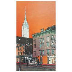 Vintage Burhan Dogancay "Empire State Building" Signed Poster