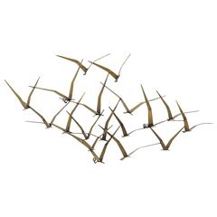 Flock of Birds Wall Sculpture by Curtis Jere