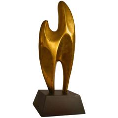 1970s Abstract Brass Sculpture by Alan Chervet 7