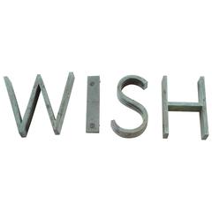 Bronze Letters Modern Typography "WISH"