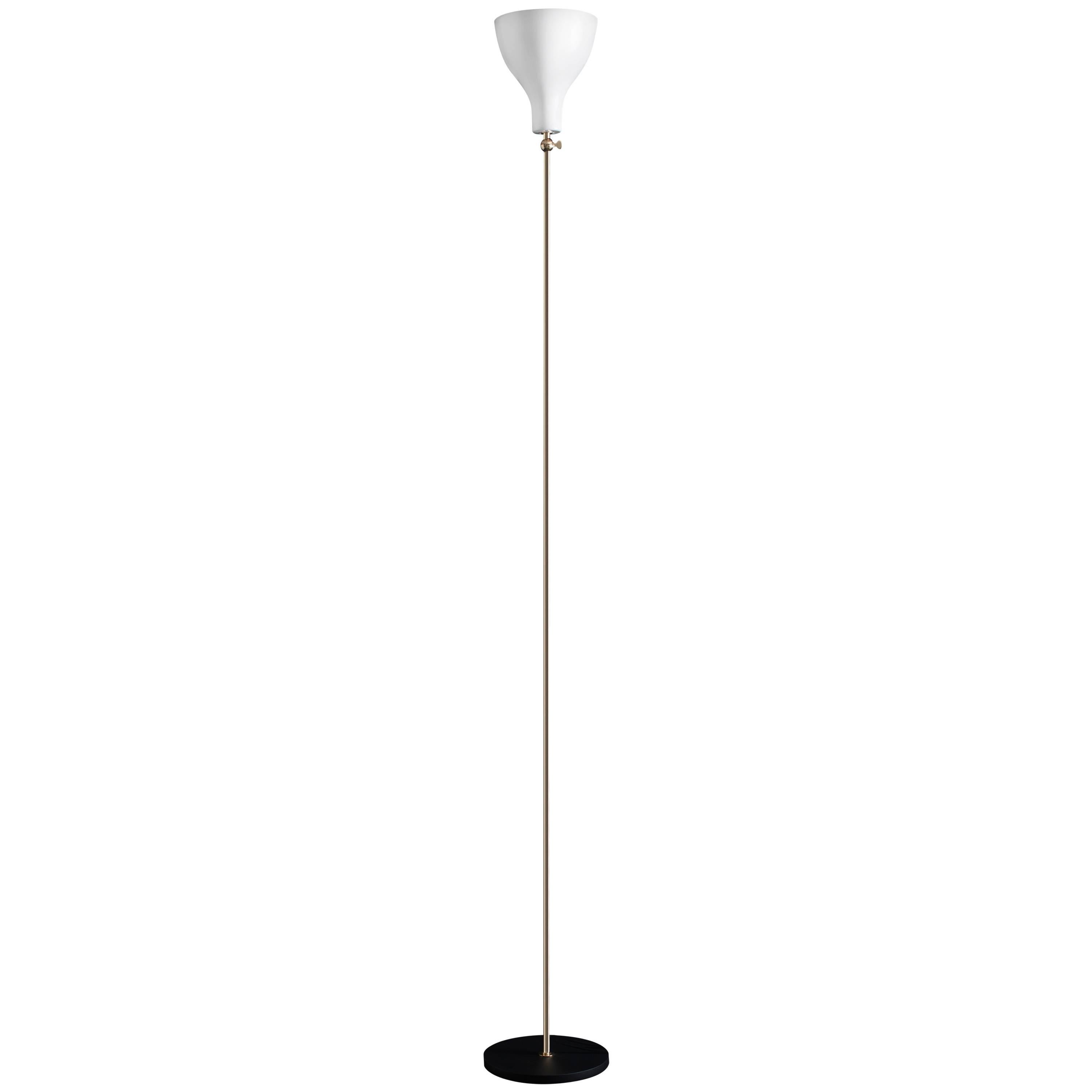 Lady V Piantana Floor Lamp Chrome or Brass  For Sale