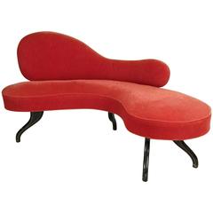 Sculptural 1940s Curved Settee