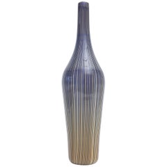 Murano Cenedese Striped Bottle, Vessel, Glass Sculpture