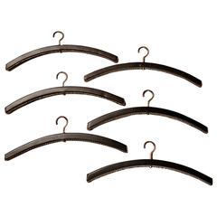 Jacques Adnet Set of Six Leather and Brass Hangers 11