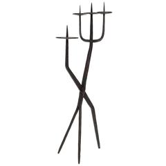 Large Hand-Wrought Iron Candleholder 2