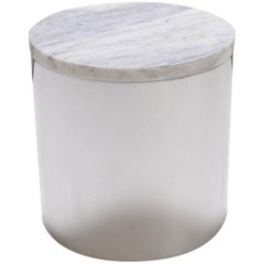 Marble and Steel Drum Accent Table by Paul Mayen for Habitat