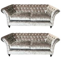 Antique Pair of Handmade Chesterfield Sofas