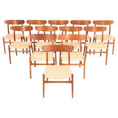 Hans J. Wegner Set of 12 Oak Dining Chairs