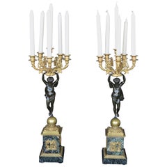 Coppia di candelabri in stile impero