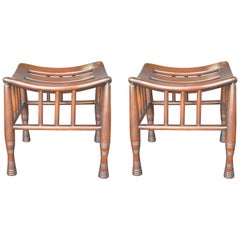 Pair of Wooden Thebes Stools