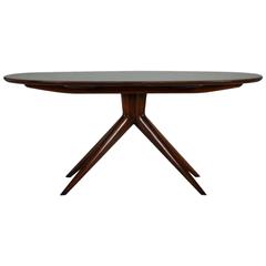 Mid-Century Italian Oval Dining Table with Green Glass Top 11
