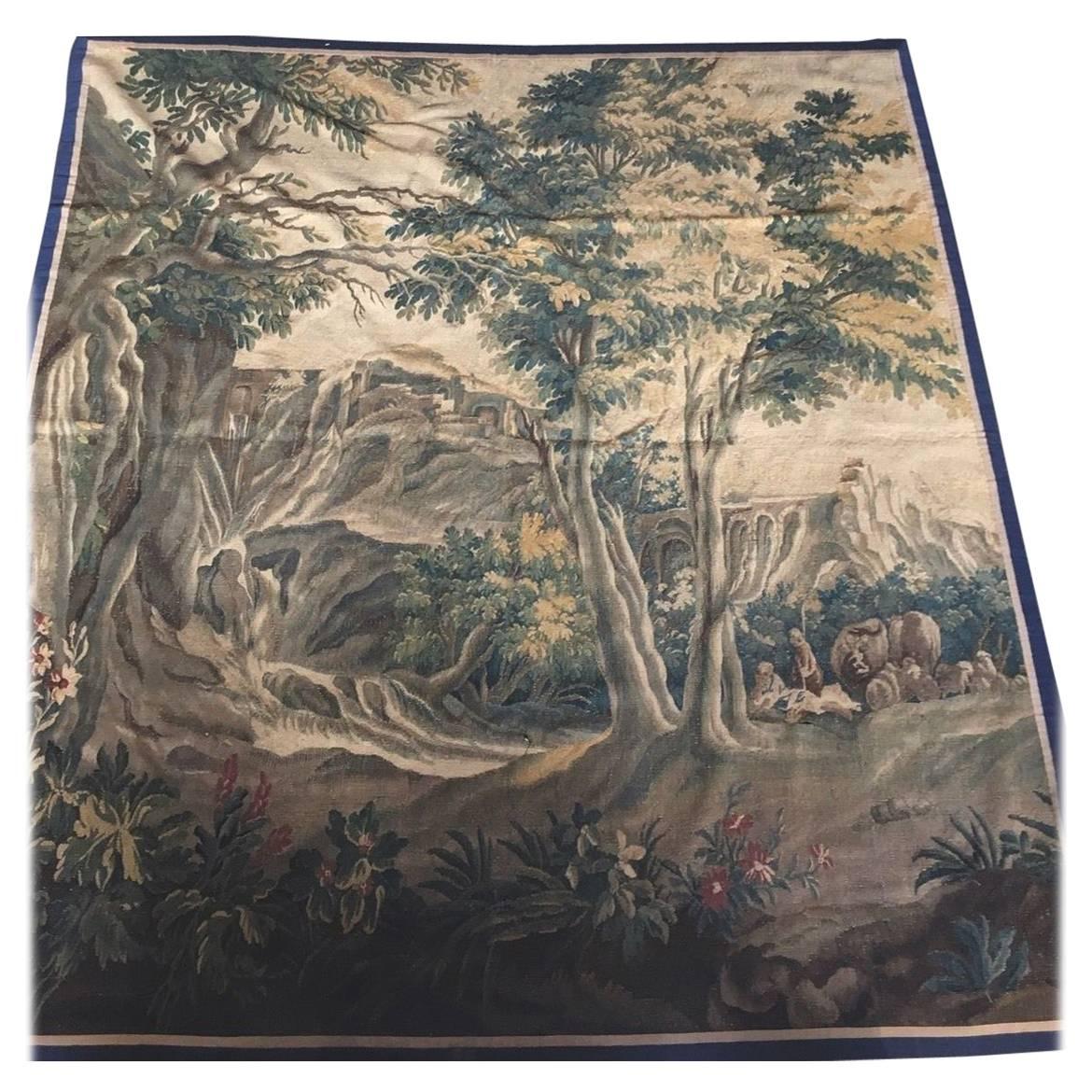 Aubusson Pastoral Tapestry 18th Century For Sale