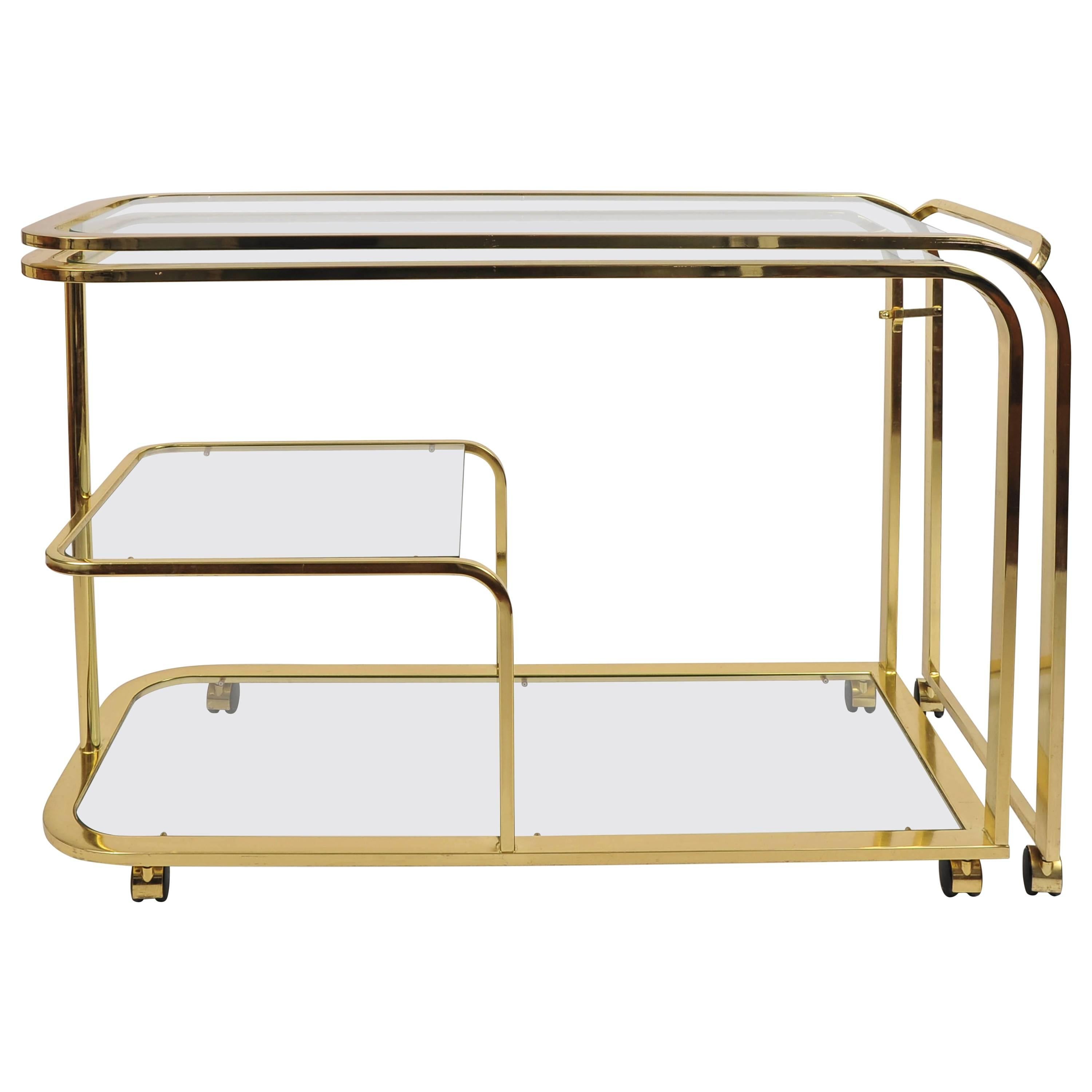 US Brass Extending Drinks/Entertaining Trolley