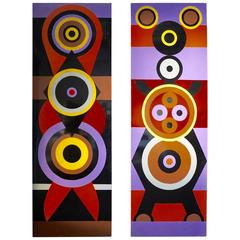 Pair of Tall 1970s Pop Art Paintings 7