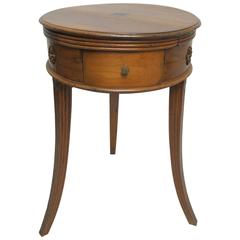 Neoclassical Walnut Side Table with Inlay, 19th Century