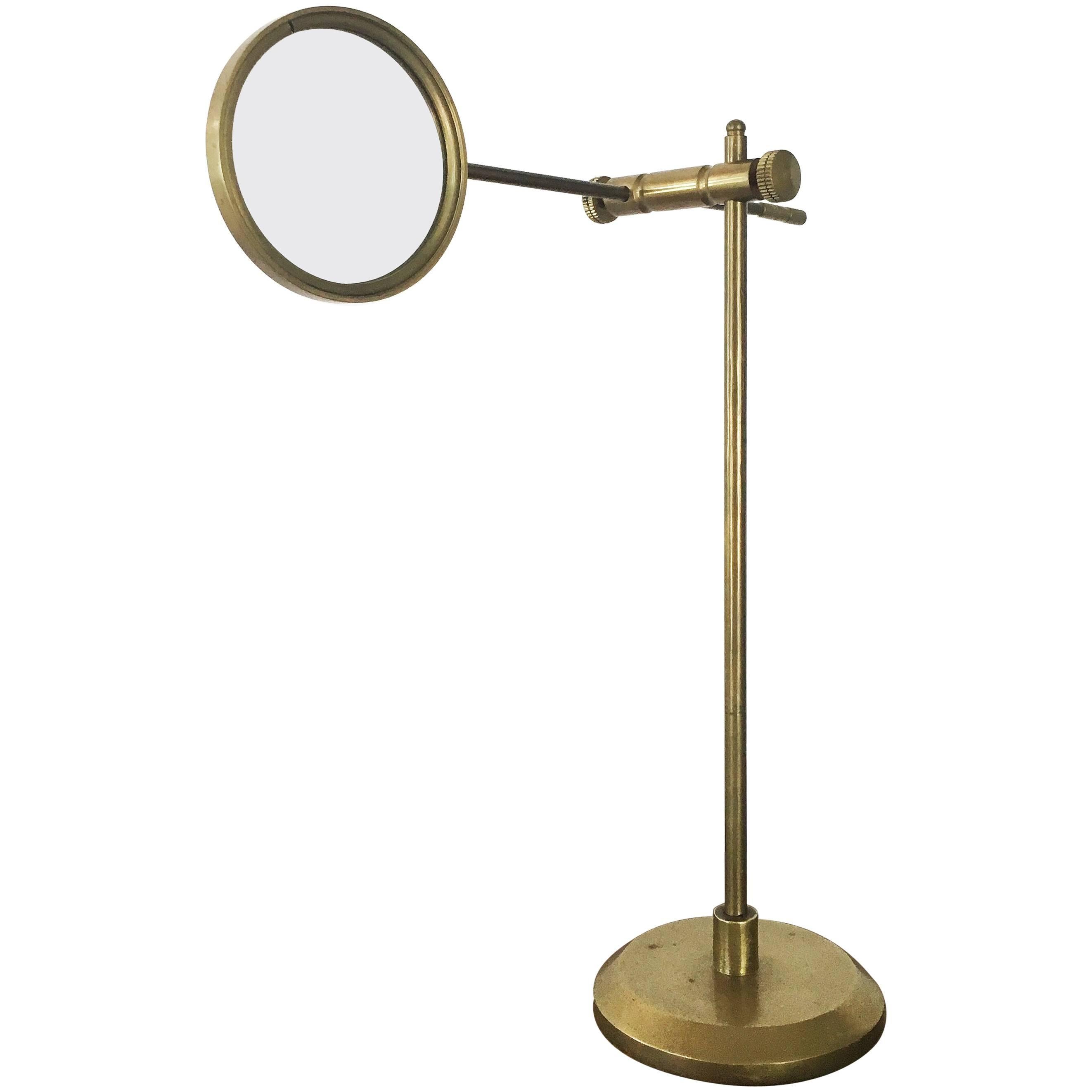 Vintage Adjustable Jeweler's Magnifying Glass on a Brass Base