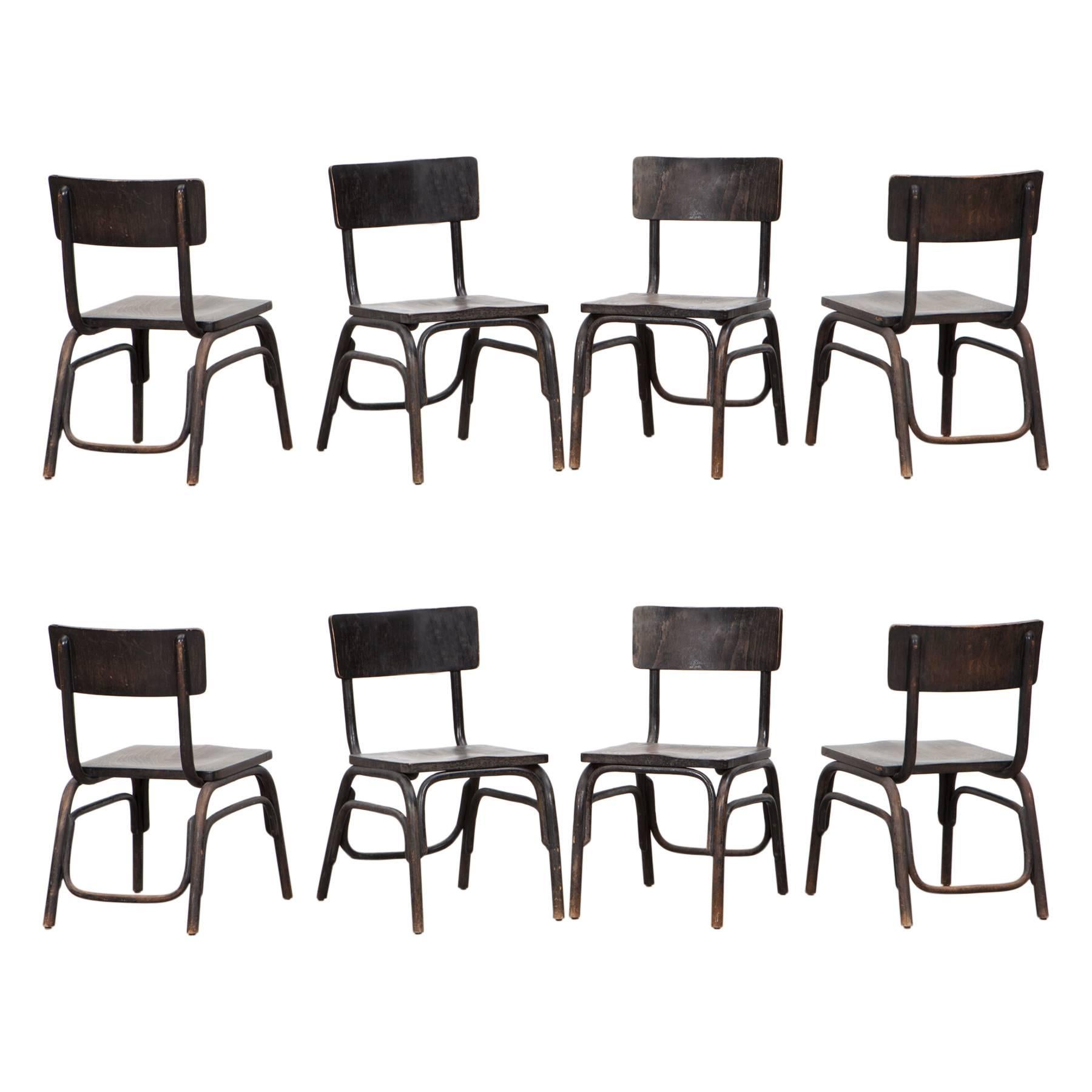 1920s black beech bentwood Easy Chairs by Ferdinand Kramer (8) For Sale