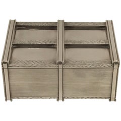 Danish Modern Solid Sterling Crate Motif Table Box by I. Holm
