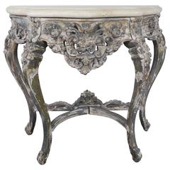 French Painted Console with Stone Top