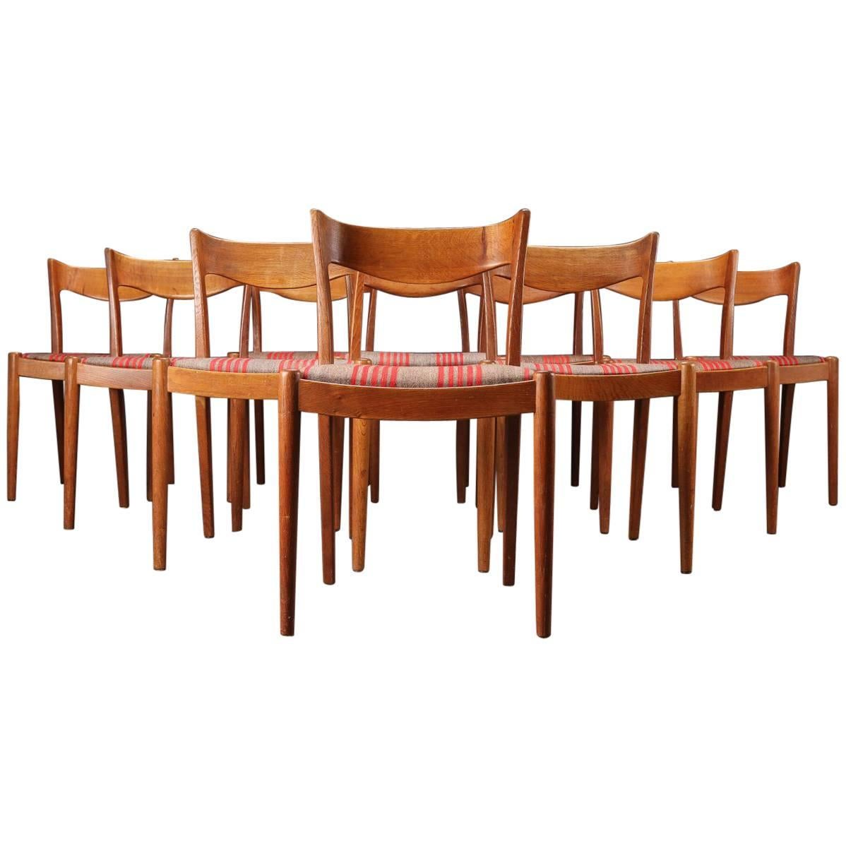 1950s Ib Kofoed Larsen Oak Dining Chairs for Slagelse Møbelværk