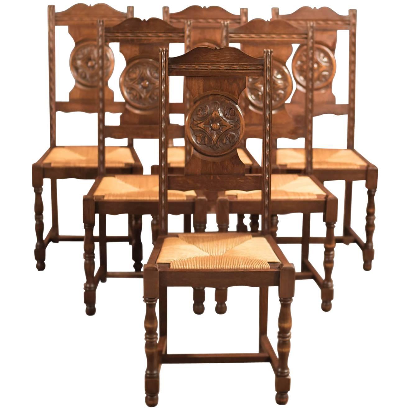 Edwardian Set of Six Antique Dining Chairs, circa 1910