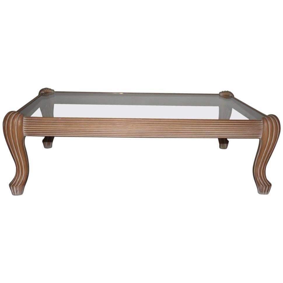 Table basse en bois sculptée et laquée, design italien des années 1970, Vivai Del Sud 