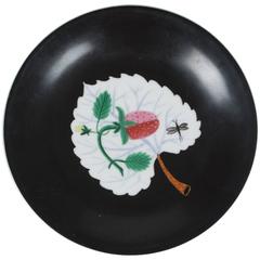 Vintage Ceramic Plate with Strawberry and Leaf Decoration by Colette Gueden