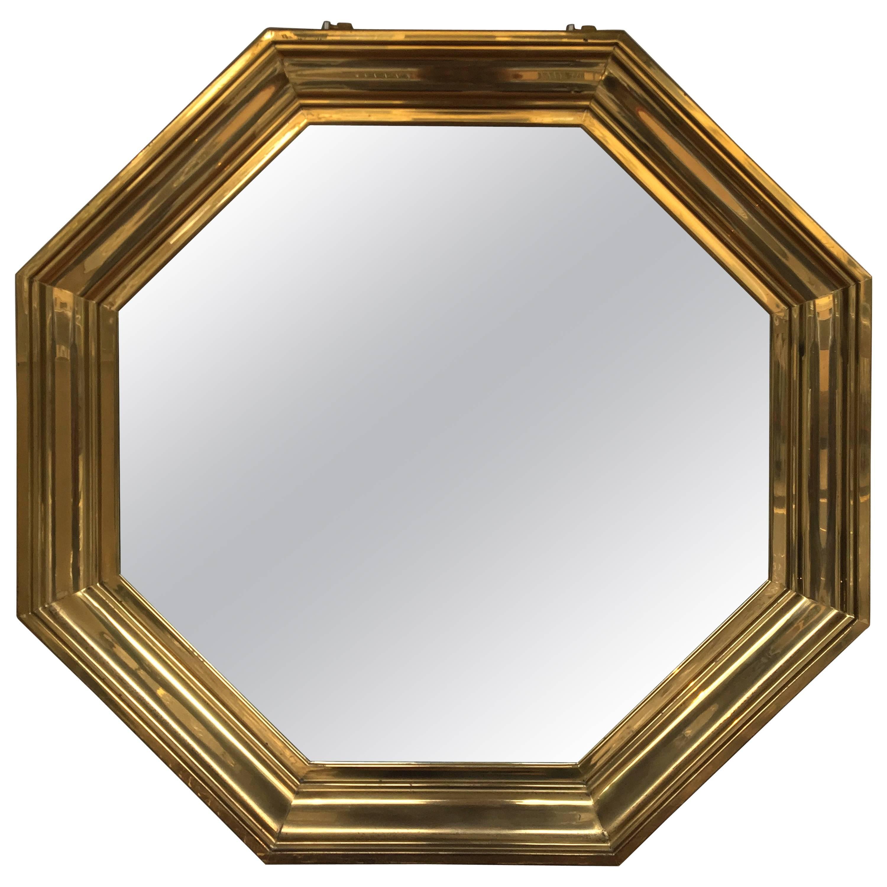 French 1970s Octagonal Mirror