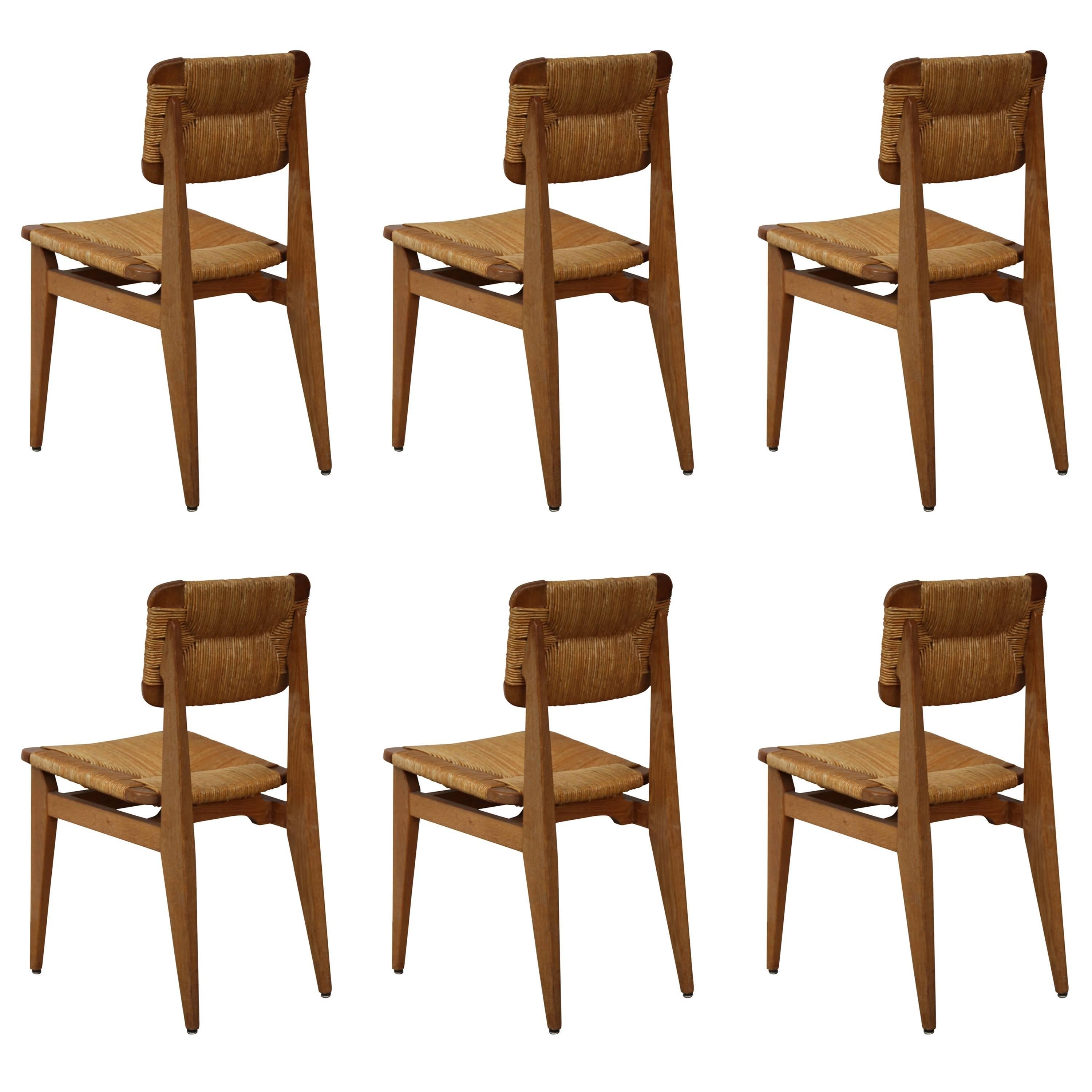 Rare Set of Six Marcel Gascoin Chairs