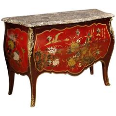 20th Century French Lacquered Chinoiserie Dresser in Louis XV Style