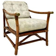 1940s Ficks Reed Campaign Style Reclining Armchair 1