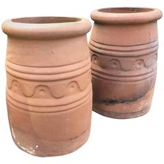 Pair of English Arts and Crafts Terracotta Chimney Pots or Planters 6