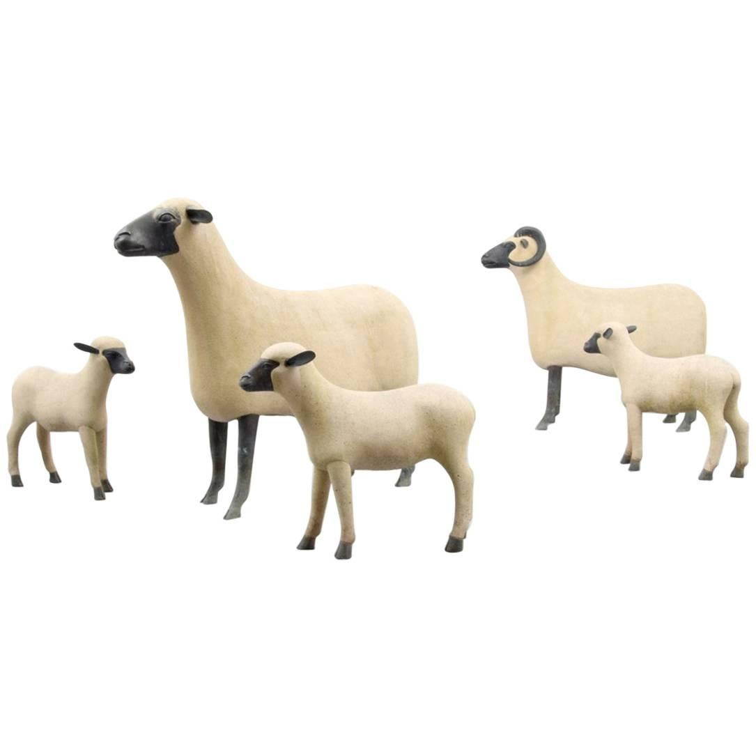 Francois-Xavier Lalanne Sheep, Flock of Five For Sale