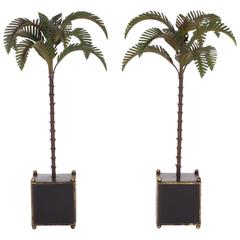 Chic Pair of Tole Palm Trees