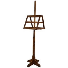 Antique French Solid Oak Wood Duet Music Stand