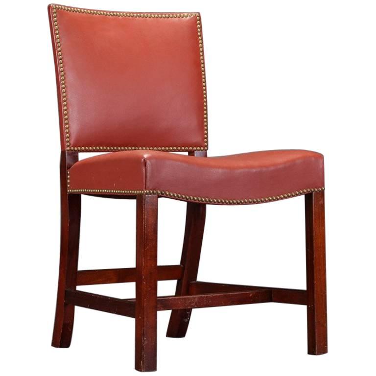 1940, Kaare Klint Model 3758 Mahogany Barcelona Chair for Rud. Rasmussen For Sale