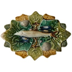 19th Century Majolica Palissy Wall Platter Choisy Le Roi