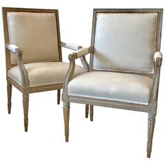 Exceptional Pair of Gustavian Armchairs, Sweden, Late 18th Century 3