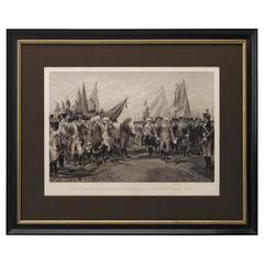 1870 "Reddition de Cornwallis à Yorktown" Gravure d'après Armand Dumaresq