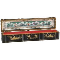 Antique Chinese Export Elongated Lacquered Box