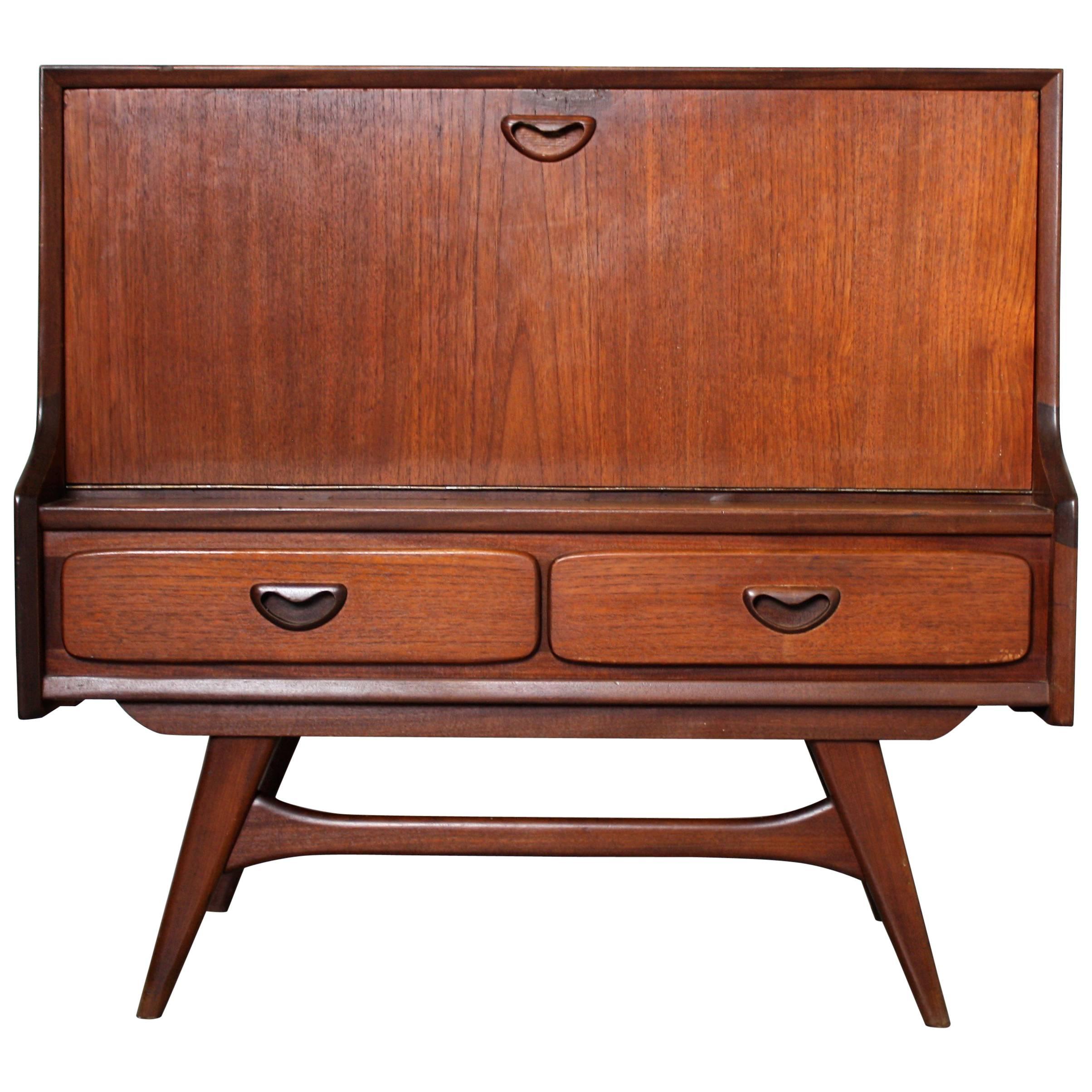 Teak Wooden Bar Cabinet by Louis Van Teeffelen, 1960s For Sale