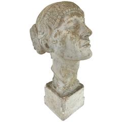 Art Deco Plaster Portrait Bust