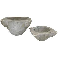 Large Pair of 18th Century Italian Marble Mortars 7