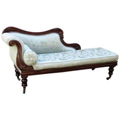 19th Century West Indies Jamaican Regency Mahogany Upholstered Recamier 2