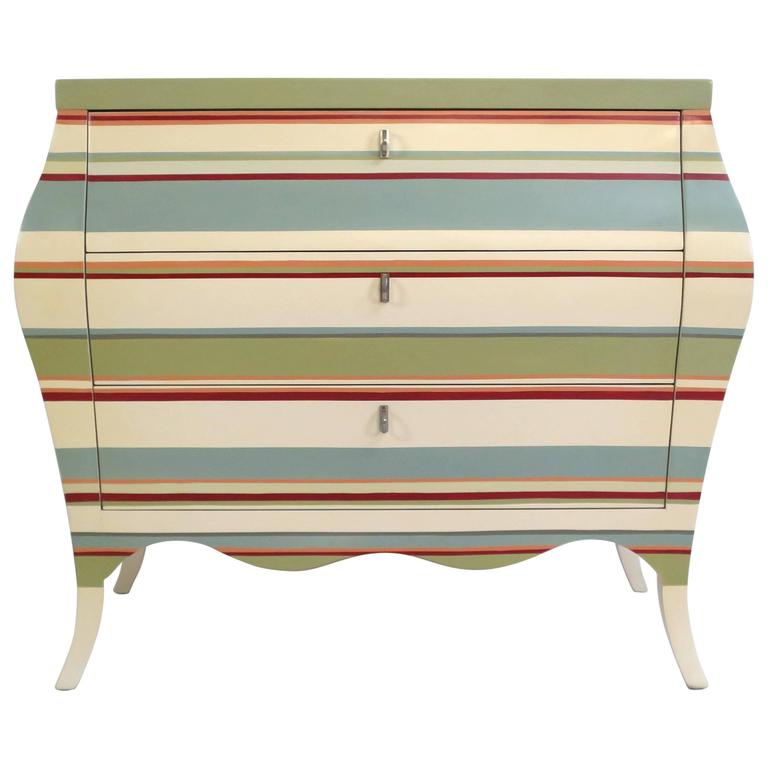 Custom Painted Contemporary Bombe Chest at 1stDibs
