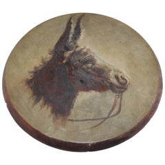 19th Century Original Oil Painting of a Donkey on Board